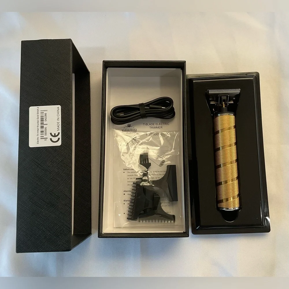 NWT Barbarossa Brothers Skeleton Hair & Beard Trimmer - Knurled Gold